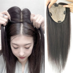 Skin Base Human Hair Topper With 4 Clips In Silk Top Virgin European Hair Toupee for Women Fine Hairpiece 12X13cm 15X16CM