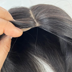 12x14cm, 14x16cm, 16x18cm Silk Base Women Topper With 4 Clips In Hairpiece Malaysia Virgin Human Hair Toupee Breathable Silk Top Natural Baby Hair