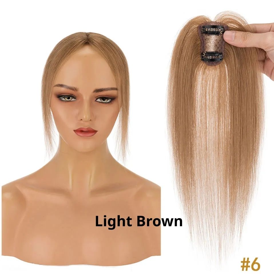 10" Instant Bangs Transformation (1.6x2.4" Base) - 100% Human Hair Clip-In | Lightweight 3D Air Bangs