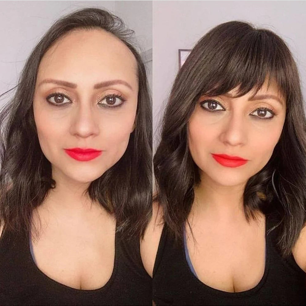 Brown European Human Hair Topper (6x6.5" Base) Wavy Hairpiece for Women, Silk Skin Top with PU Around, Clip-in Virgin Hair Extensions