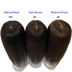 Skin Base Human Hair Topper With 4 Clips In Silk Top Virgin European Hair Toupee for Women Fine Hairpiece 12X13cm 15X16CM