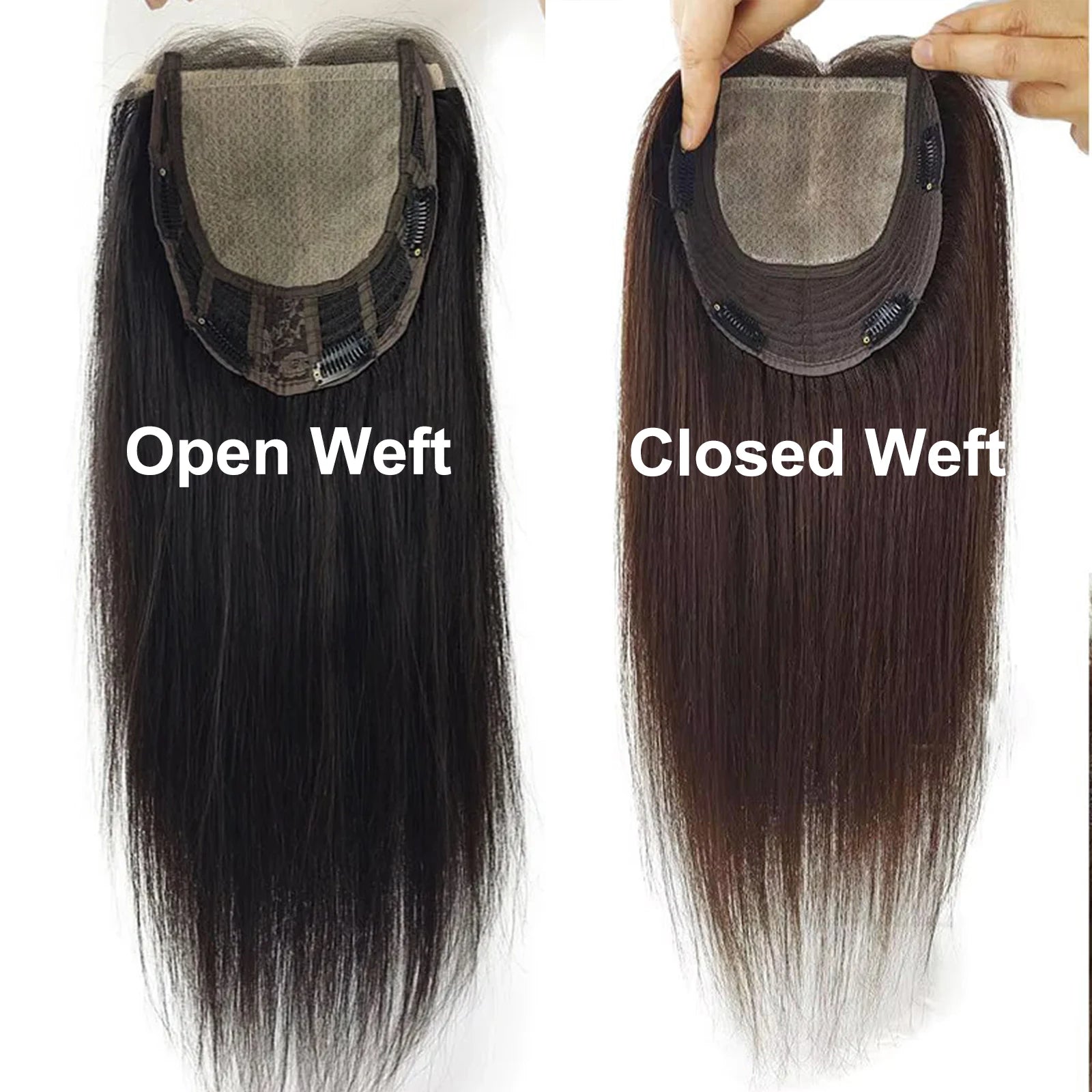 Big Size Hair Pieces Overlay Remy Human Hair Topper for Women Wave Silk Top Weft Thick Density Transparent Lace with Baby Hair