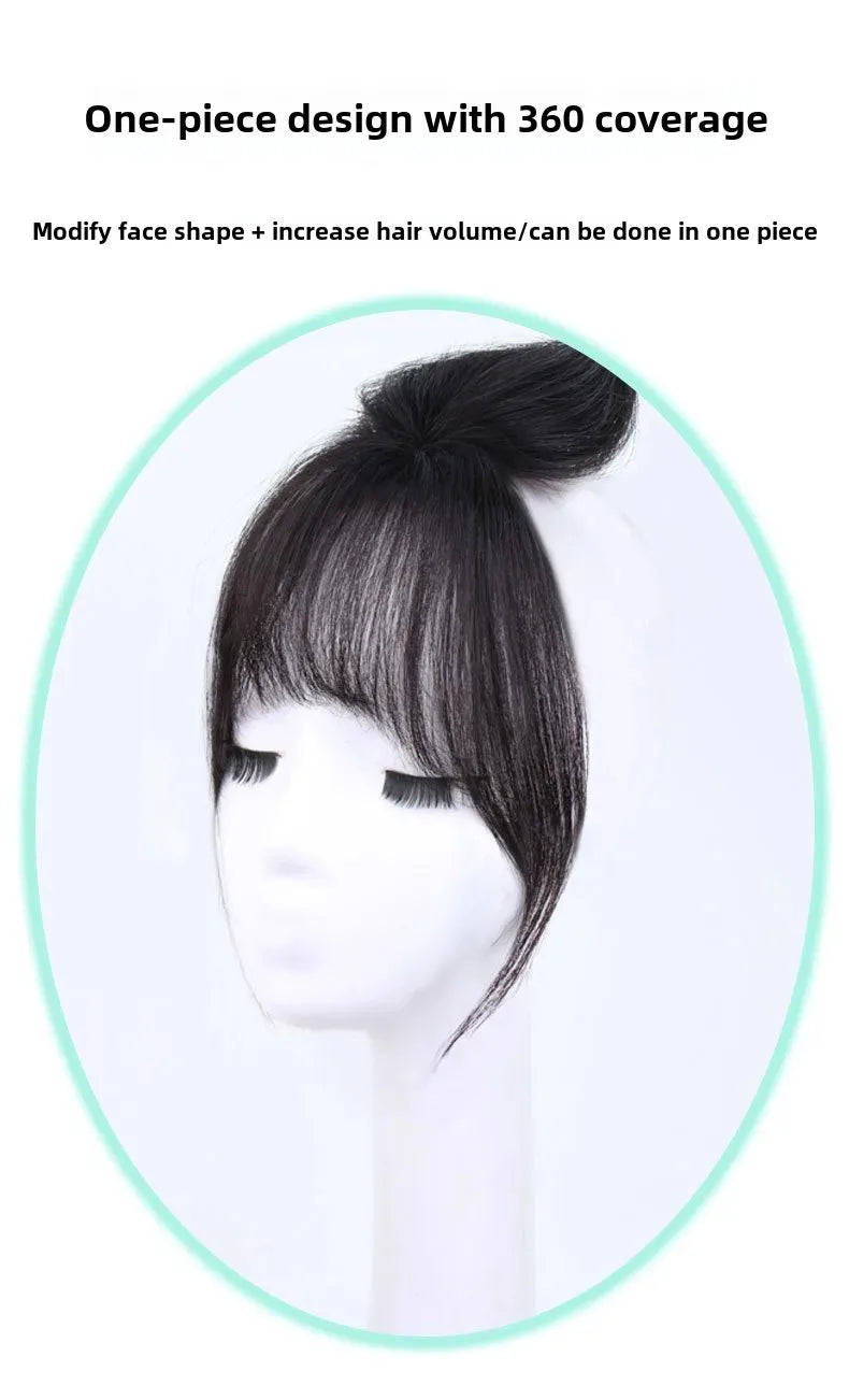 Invisible Straight Human Hair Topper (1.6x2.4" Base) Small Hairpiece for Thinning Hair, Quickly Increase Volume & Cover Gray Hair with Clips