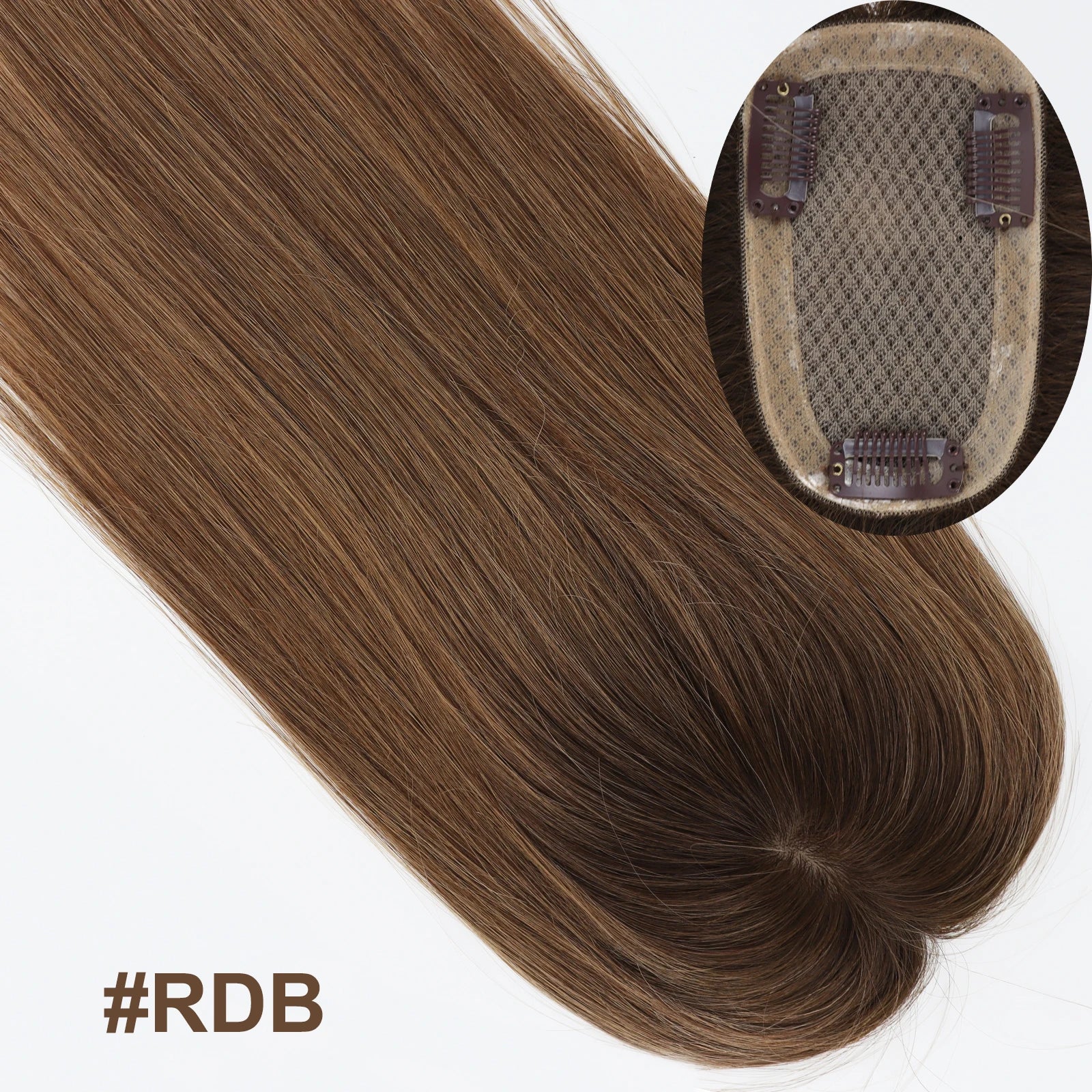 5x3inch Silk Base Topper with Clips in Full Hand Tied Virgin European Human Hair Toupee for Women Silk Top Colorful Hairpieces