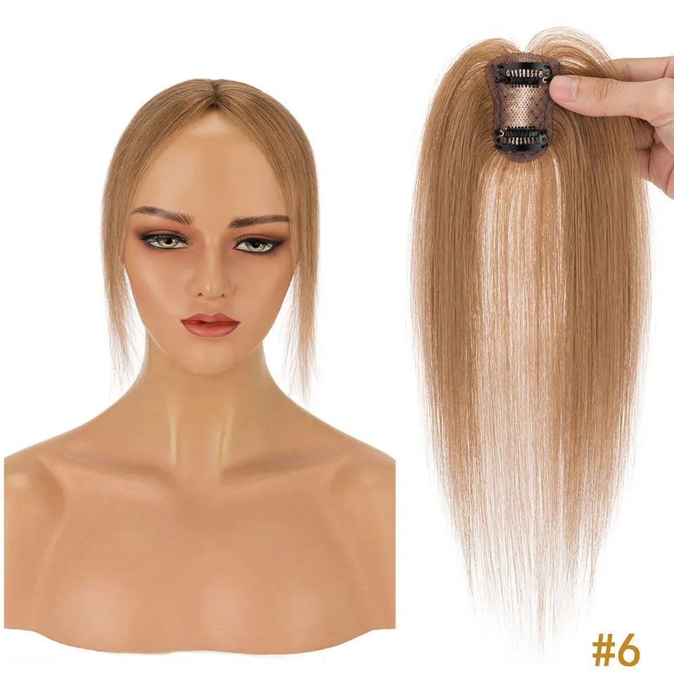 10" Instant Bangs Transformation (1.6x2.4" Base) - 100% Human Hair Clip-In | Lightweight 3D Air Bangs