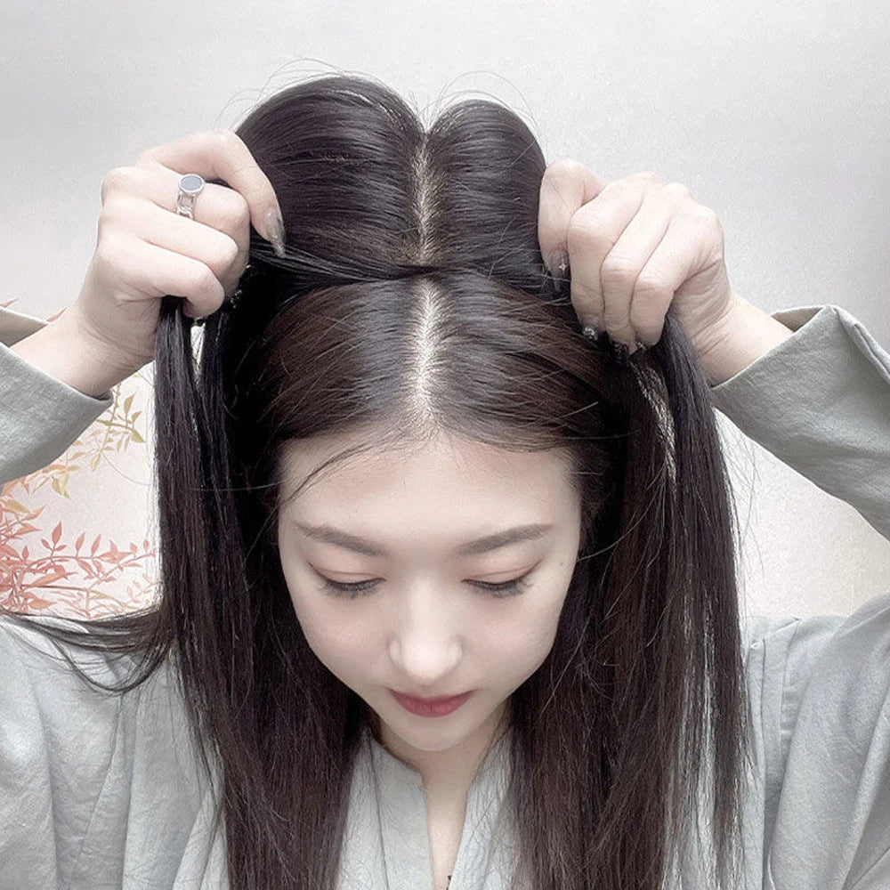 Skin Base Human Hair Topper With 4 Clips In Silk Top Virgin European Hair Toupee for Women Fine Hairpiece 12X13cm 15X16CM