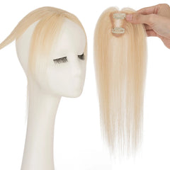 10" Instant Bangs Transformation (1.6x2.4" Base) - 100% Human Hair Clip-In | Lightweight 3D Air Bangs