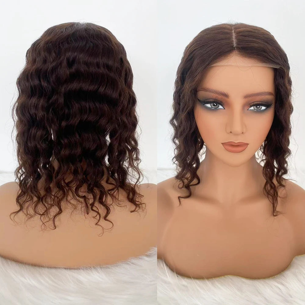 Big Size Hair Pieces Overlay Remy Human Hair Topper for Women Wave Silk Top Weft Thick Density Transparent Lace with Baby Hair