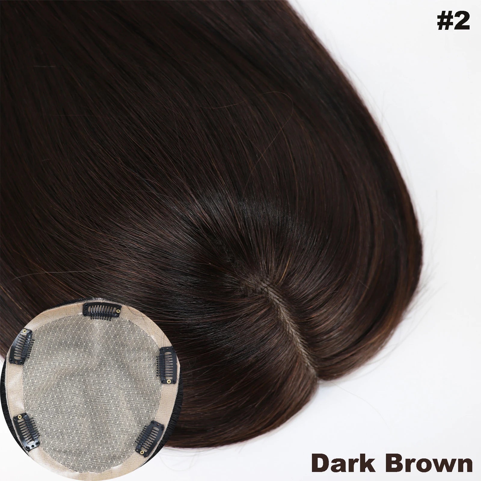 Curly Wave Human Hair Topper with Clips in 15x17cm & 18x20cm Silk Base Toupee for Women Full Hand Tied Remy Human Hair Extra Lace Front