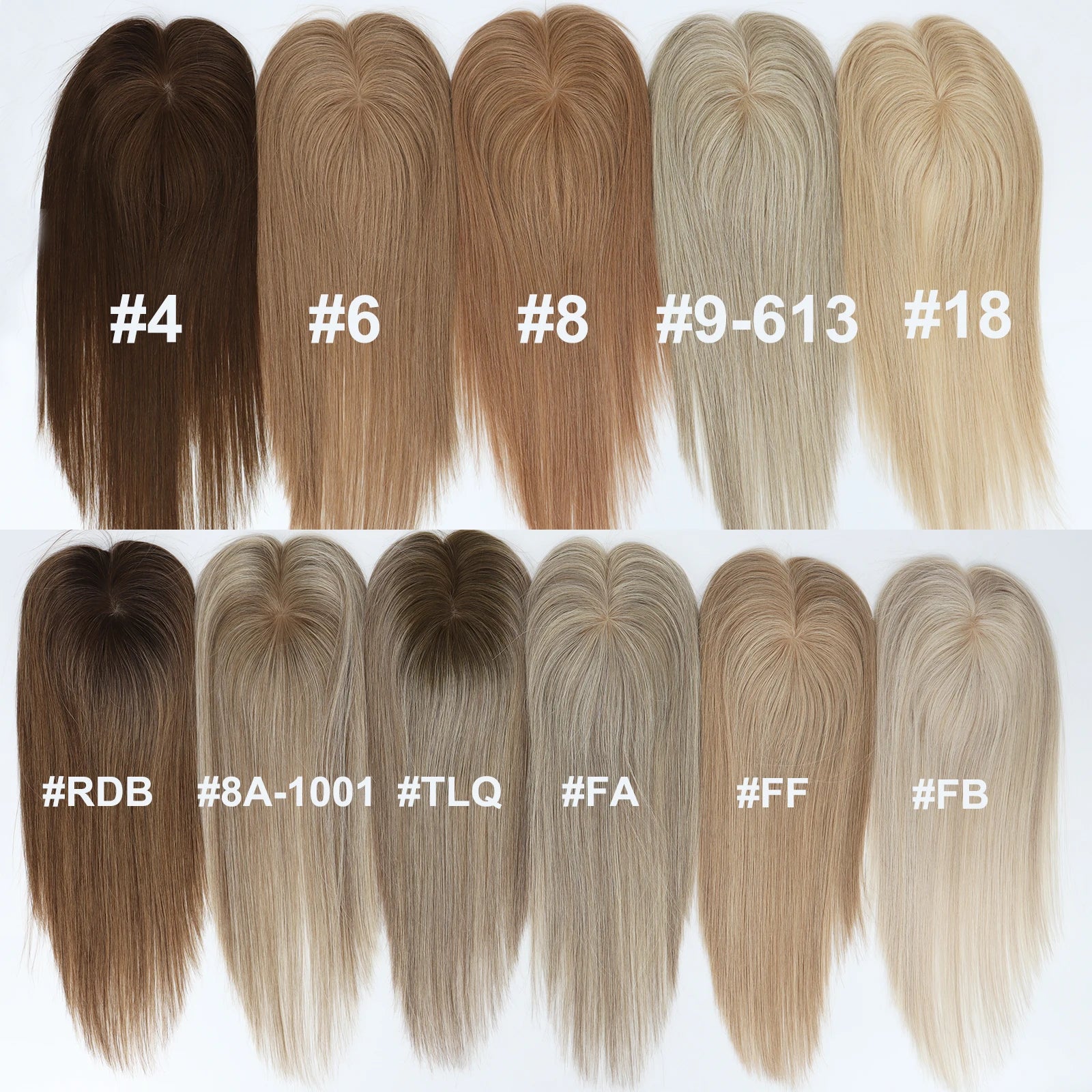 5x3inch Silk Base Topper with Clips in Full Hand Tied Virgin European Human Hair Toupee for Women Silk Top Colorful Hairpieces