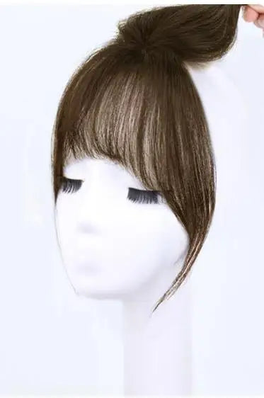 Invisible Straight Human Hair Topper (1.6x2.4" Base) Small Hairpiece for Thinning Hair, Quickly Increase Volume & Cover Gray Hair with Clips