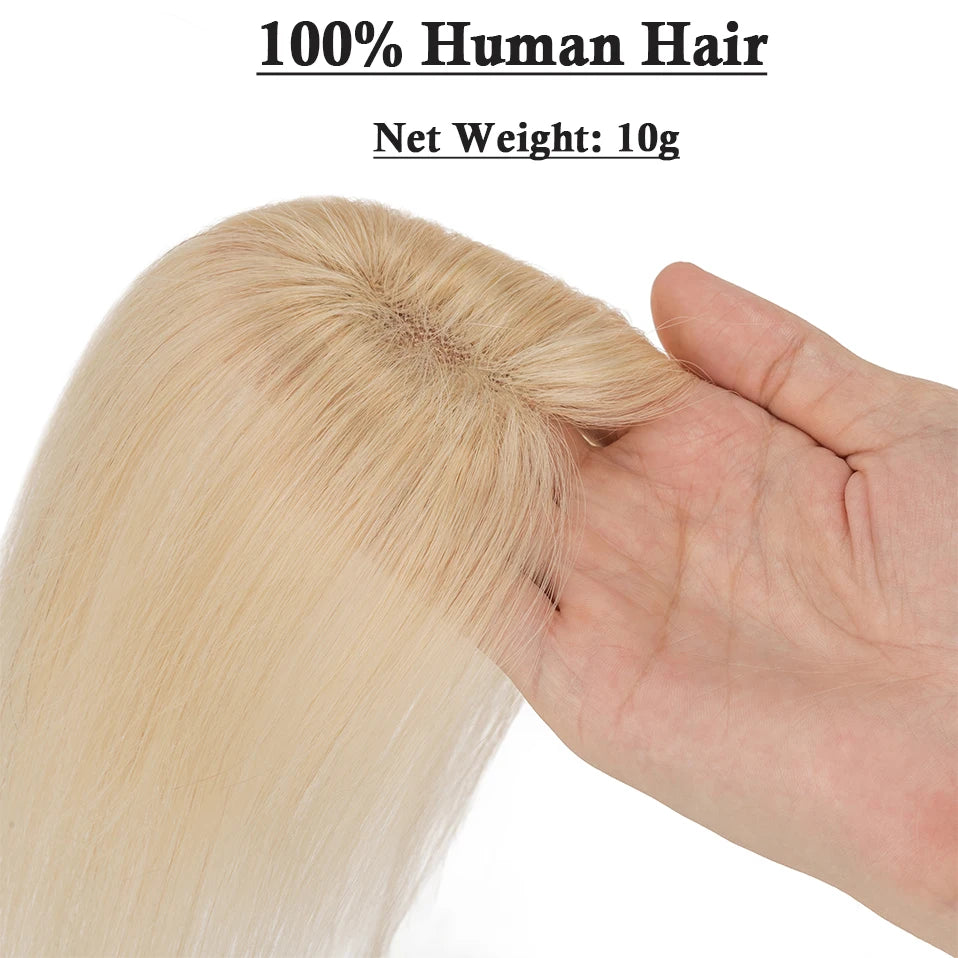 10" Instant Bangs Transformation (1.6x2.4" Base) - 100% Human Hair Clip-In | Lightweight 3D Air Bangs