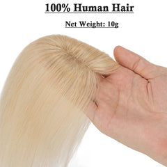 10" Instant Bangs Transformation (1.6x2.4" Base) - 100% Human Hair Clip-In | Lightweight 3D Air Bangs