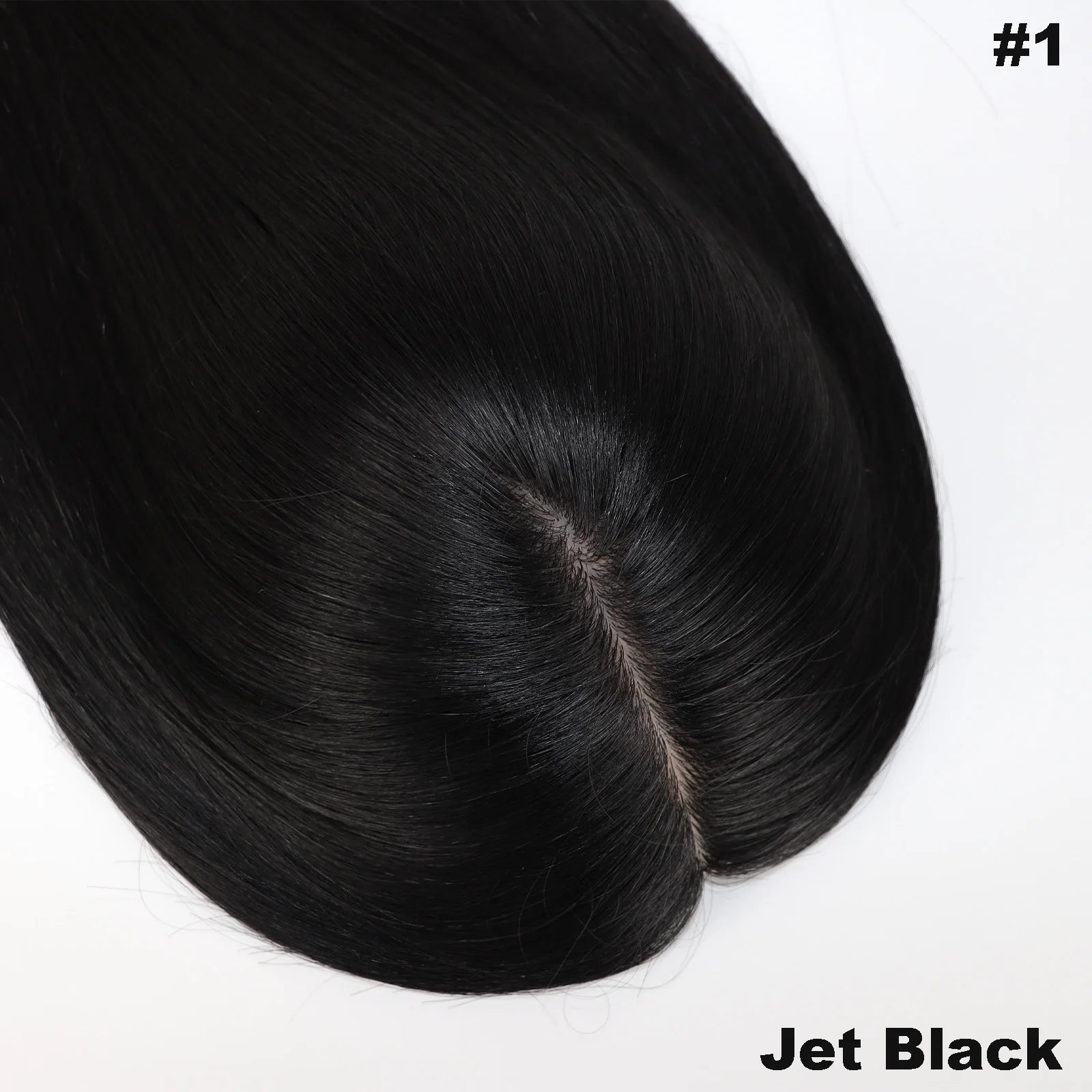 24“ Medium Brown Virgin European Human Hairpiece 15x16cm Silk Base Human Hair Topper with Clips in Silk Top Wavy Toupee