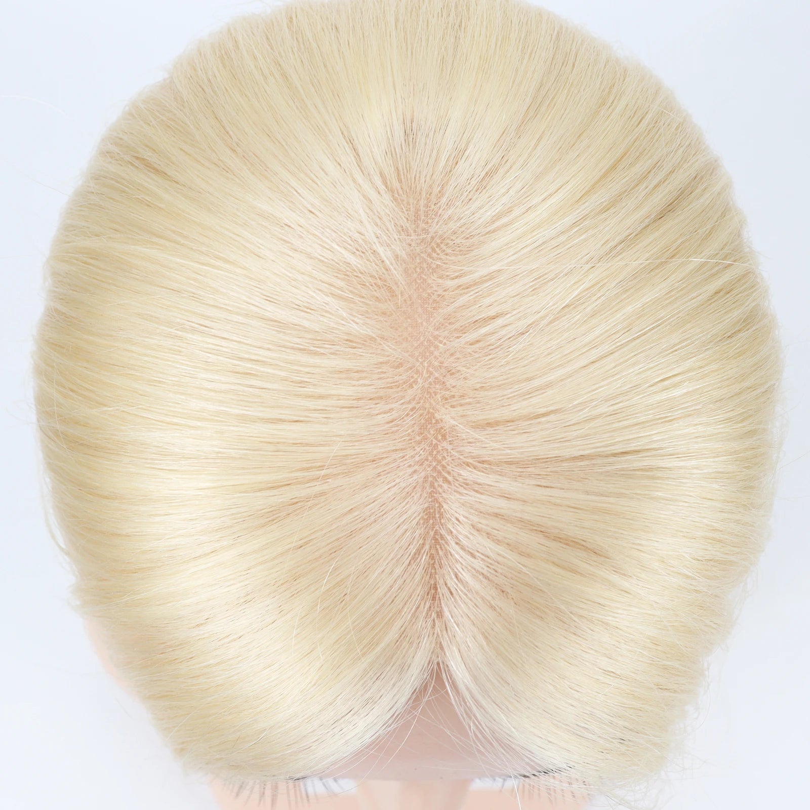 ≈ 3.74x3.74" Mono Base Topper for Women Real Remy Brazilian Human Hairpieces with Clips in 12" Ombre Highlight Summer Breathable