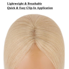 10" Instant Bangs Transformation (1.6x2.4" Base) - 100% Human Hair Clip-In | Lightweight 3D Air Bangs