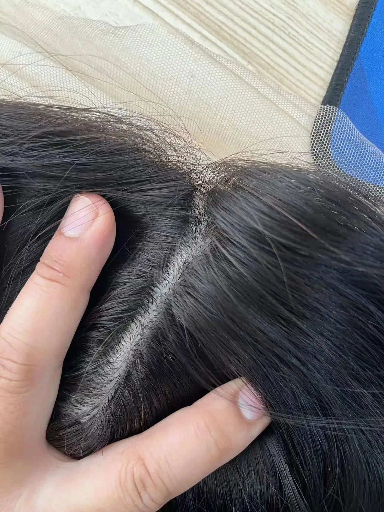 Big Size Hair Pieces Overlay Remy Human Hair Topper for Women Wave Silk Top Weft Thick Density Transparent Lace with Baby Hair